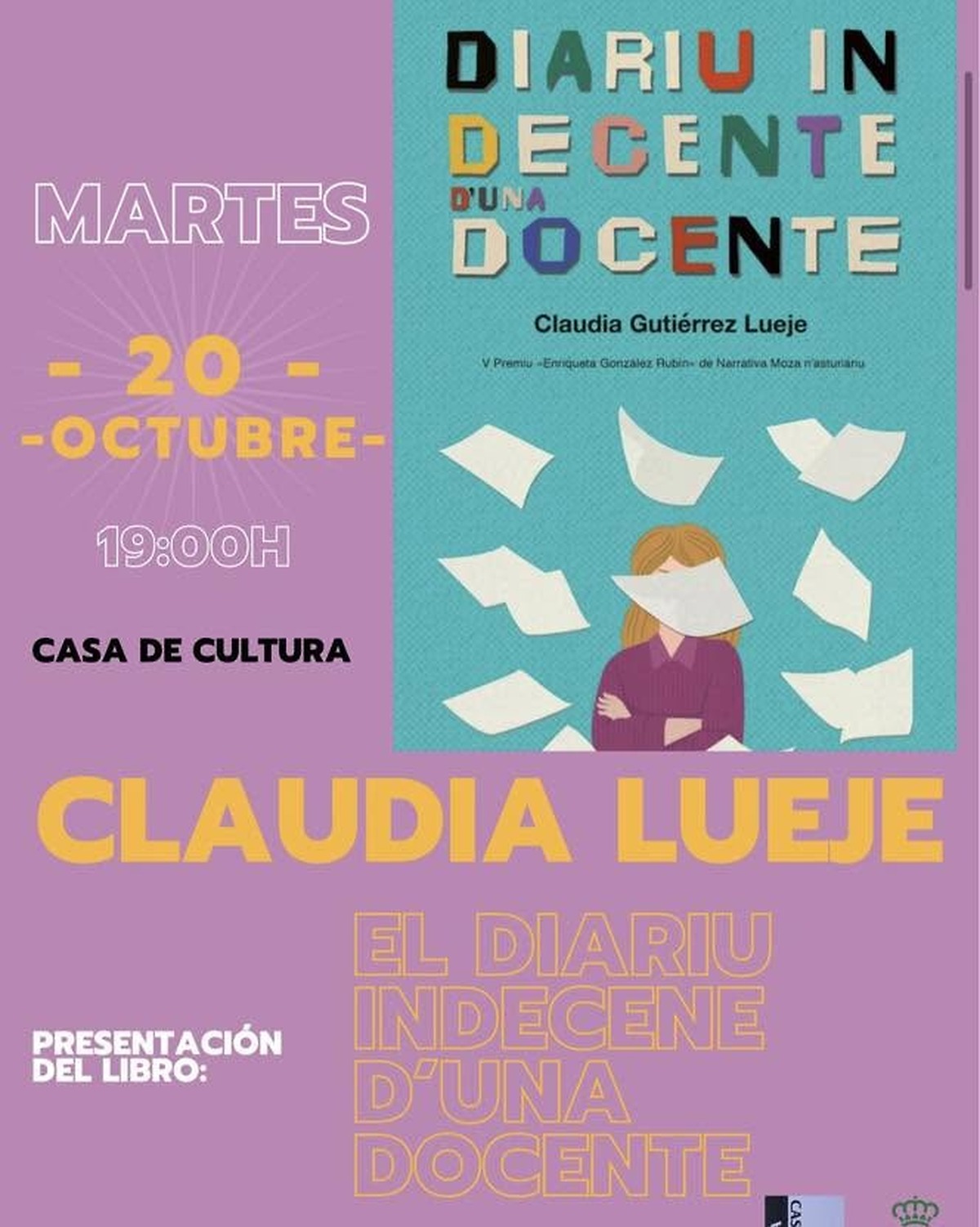 Presentation of 'El diariu indecente d’una docente' in Cangas de Onís