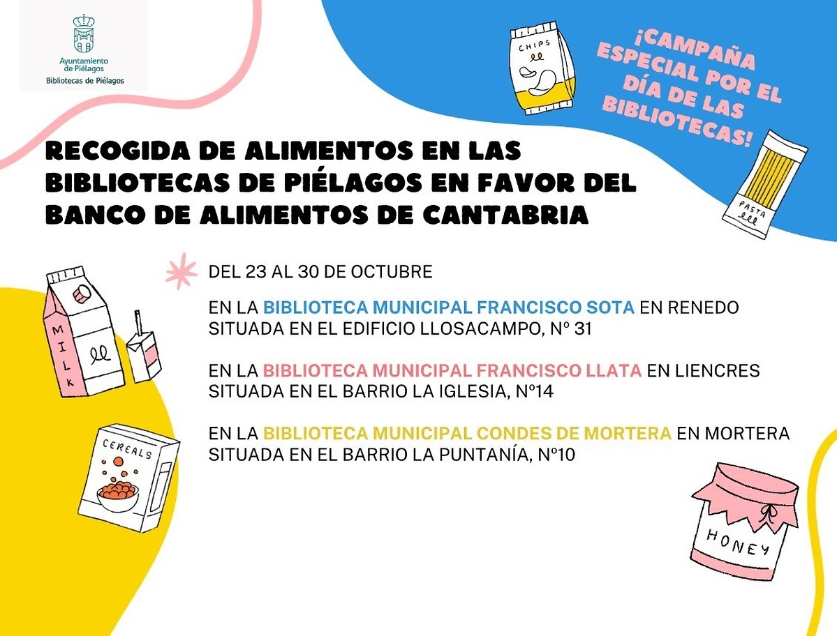 Piélagos libraries launch solidarity campaign for food bank