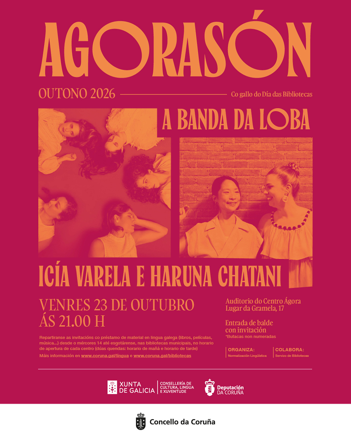 A Banda da Loba, Icía Varela and Haruna Chatani to perform at autumn AgoraSón in A Coruña