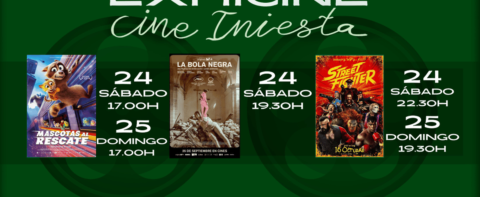 Cine en Iniesta: programación del 24 y 25 de octubre