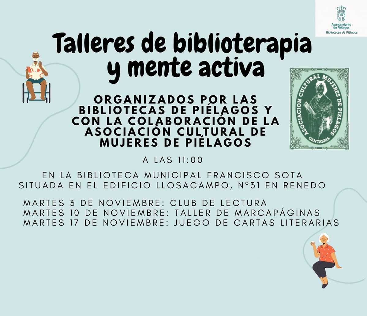 Bibliotherapy workshops for over 60s at Renedo library