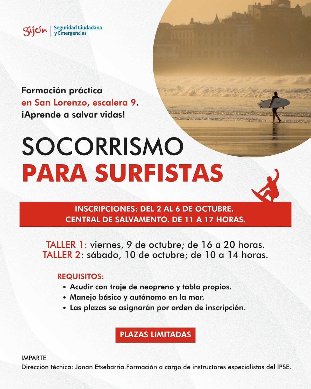 lifeguard training for surfers in Gijón