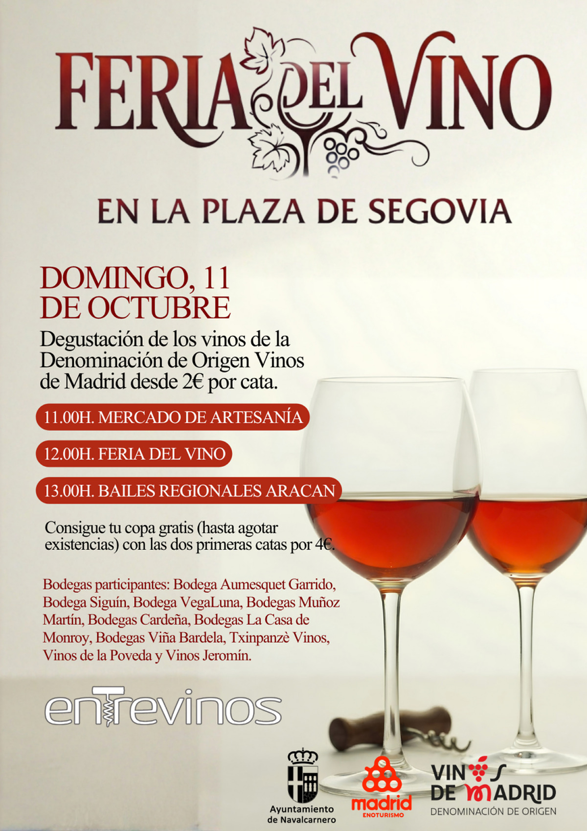 Navalcarnero hosts new wine fair featuring ten wineries from the D.O. Vinos de Madrid