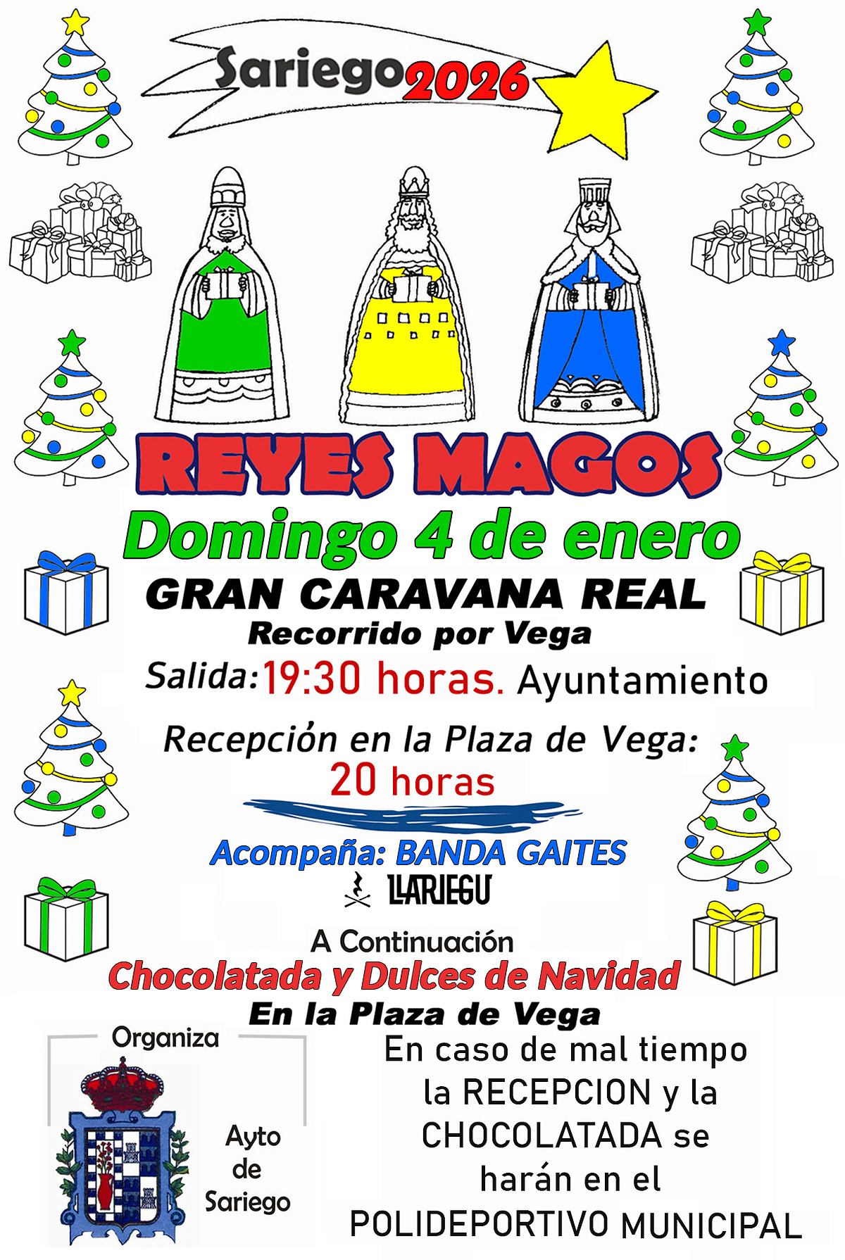Cabalgata de Reyes to take place in Sariego on 4 January 2026