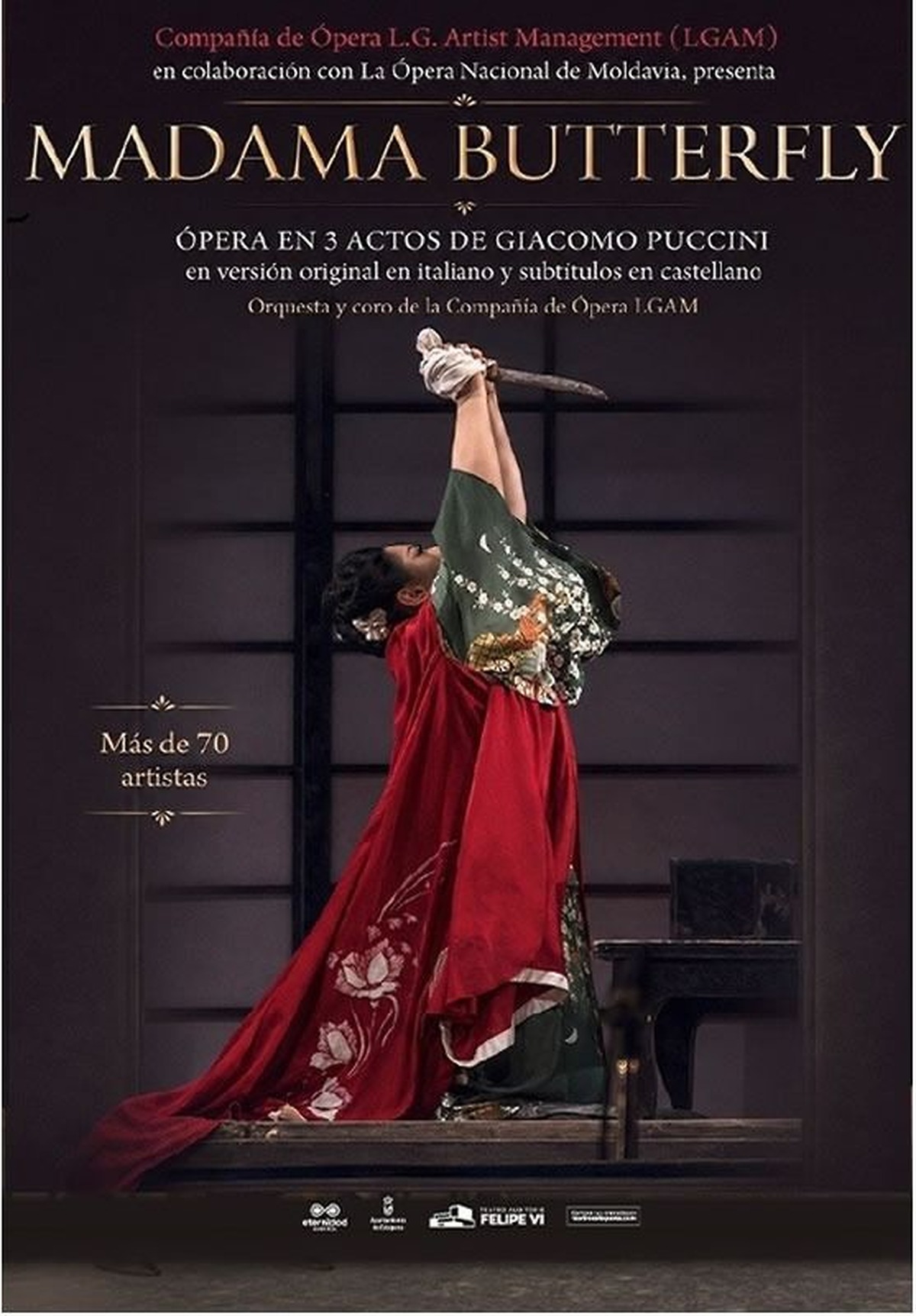 Madama butterfly by Puccini to be performed at Teatro Auditorio Felipe VI with the national opera of Moldova