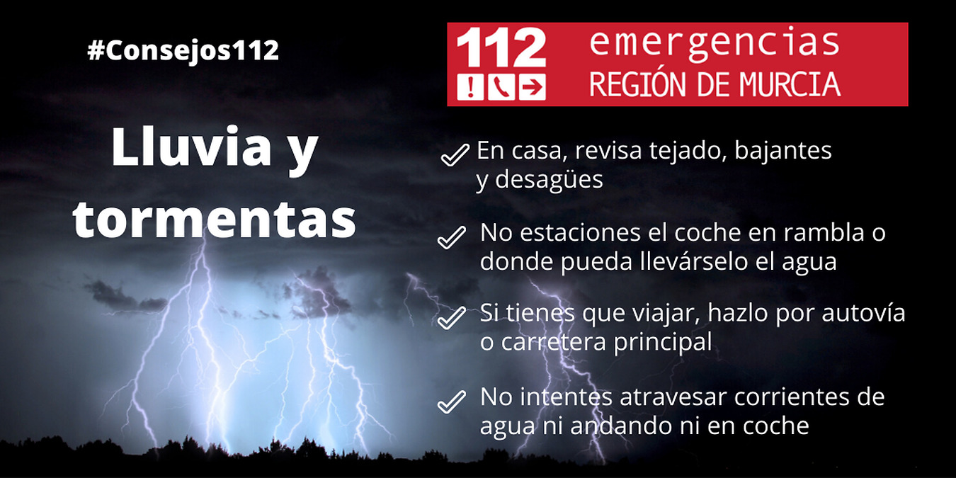 Aemet warns of increased rainfall intensity in the Region of Murcia